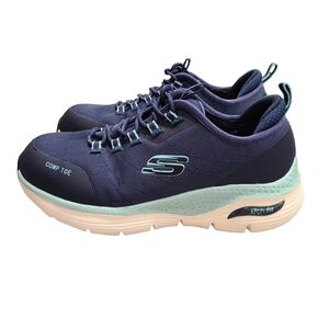 Skechers Work Toe Shoes Ebinol Arch Fit, Size 7.5